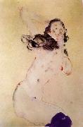 Egon Schiele Female Nude with Blue Stockings oil painting reproduction